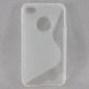 Cover Case - силиконов калъф за iPhone 4/4S (бял, прозрачен)  thumbnail