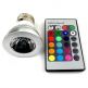RGB светодиодна лампа/крушка с 16 цвята + дистанционна управление, 3W E27 цокъл thumbnail