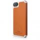 Elago S5 Leather Flip Case - калъф от естествена кожа + HD покритие за iPhone 5 (оранжев) thumbnail 3