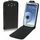 Carbon Vertical Flip Cover S3 - кожен калъф за Samsung Galaxy S3 i9300 (черен)  thumbnail