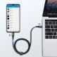 Baseus Halo USB-C to USB-C Cable PD 2.0 60W - кабел с въжена оплетка за устройства с USB-C порт (100 см) (черен)  thumbnail 3