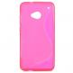 S-Line Cover Case - силиконов калъф за HTC ONE (розов-прозрачен) thumbnail