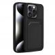 Silic Card  Case - дизайнерски силиконов кейс с отделение за карти за iPhone 15 (черен) thumbnail 2