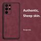 SheepSkin Leather Hard Case - дизайнерски кожен кейс за Samsung Galaxy S24 Ultra (бордо) thumbnail 2