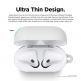 Elago Airpods Skinny Silicone Hang Case - тънък силиконов калъф с карабинер за Apple Airpods и Apple Airpods 2 with Wireless Charging Case (бял-фосфор)  thumbnail 2