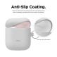 Elago Airpods Skinny Silicone Hang Case - тънък силиконов калъф с карабинер за Apple Airpods и Apple Airpods 2 with Wireless Charging Case (бял-фосфор)  thumbnail 3