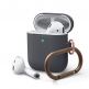 Elago Airpods Skinny Silicone Hang Case - тънък силиконов калъф с карабинер за Apple Airpods и Apple Airpods 2 with Wireless Charging Case (тъмносив)  thumbnail