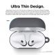 Elago Airpods Skinny Silicone Hang Case - тънък силиконов калъф с карабинер за Apple Airpods и Apple Airpods 2 with Wireless Charging Case (тъмносив)  thumbnail 2