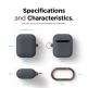 Elago Airpods Skinny Silicone Hang Case - тънък силиконов калъф с карабинер за Apple Airpods и Apple Airpods 2 with Wireless Charging Case (тъмносив)  thumbnail 3