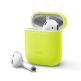 Elago Airpods Skinny Silicone Case - тънък силиконов калъф за Apple Airpods и Apple Airpods 2 with Wireless Charging Case (жълт-фосфор)  thumbnail