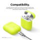 Elago Airpods Skinny Silicone Case - тънък силиконов калъф за Apple Airpods и Apple Airpods 2 with Wireless Charging Case (жълт-фосфор)  thumbnail 4