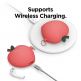 Elago Airpods Peach Design Silicone Case - силиконов калъф с карабинер за Apple Airpods и Apple Airpods 2 (червен)  thumbnail 6