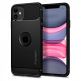 Spigen Rugged Armor Case - тънък качествен силиконов (TPU) калъф за iPhone 11 (черен) thumbnail