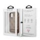 Guess 4G Stripe Leather Hard Case - дизайнерски кожен кейс за iPhone 11 Pro Max (кафяв) thumbnail 7