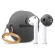 Elago Airpods Basic Cover with Carrying Pouch Case - силиконов калъф с карабинер и силиконови накрайници за Apple Airpods и Apple Airpods 2 (сив) thumbnail