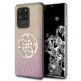 Guess Glitter 4G Circle Logo Case - дизайнерски кейс с висока защита за Samsung Galaxy S20 Ultra (розов) thumbnail