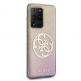 Guess Glitter 4G Circle Logo Case - дизайнерски кейс с висока защита за Samsung Galaxy S20 Ultra (розов) thumbnail 5