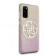 Guess Glitter 4G Circle Logo Case - дизайнерски кейс с висока защита за Samsung Galaxy S20 (розов) thumbnail 3