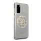 Guess Glitter 4G Circle Logo Case - дизайнерски кейс с висока защита за Samsung Galaxy S20 (сив) thumbnail 6