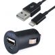 Symtek Car Charger 2.1A and MFI Lightning Cable - зарядно за кола 2.1A с USB изход и Lightning кабел за iPhone, iPad и iPod с Lightning порт (черен) thumbnail