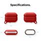 Elago Airpods Pro Waterproof Hang Case - водоустойчив силиконов калъф с карабинер за Apple Airpods Pro (червен) thumbnail 7