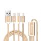 Devia Premium 3 in 1 Cable - универсален кабел с 2xLightning и MicroUSB конектори (златист) thumbnail 2