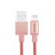 Comma Easy Cable MFI Lightning Data Cable 1m. - сертифициран плетен Lightning кабел (100 см) за iPhone, iPad и iPod с Lightning вход (розово злато) thumbnail