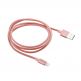 Comma Easy Cable MFI Lightning Data Cable 1m. - сертифициран плетен Lightning кабел (100 см) за iPhone, iPad и iPod с Lightning вход (розово злато) thumbnail 2