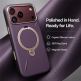 Кожен кейс с MagSafe и вградена поставка за iPhone 18 Pro, iPhone 17 Pro - Torras Ostand Q3 VegSkin MagSafe Case (purple) thumbnail 7