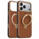 Кожен кейс с MagSafe и вградена поставка за iPhone 18 Pro, iPhone 17 Pro - Torras Ostand Q3 VegSkin MagSafe Case (brown) thumbnail