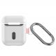 Baseus Lets Go Silica Gel Case - силиконов калъф с карабинер за Apple Airpods & Apple Airpods 2 (бял) thumbnail 2