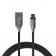 4smarts FerrumCord Stainless Steel MicroUSB Data Cable 0.5m. - компактен microUSB кабел с оплетка от неръждаема стомана (черен-сив) thumbnail