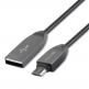 4smarts FerrumCord Stainless Steel MicroUSB Data Cable 0.5m. - компактен microUSB кабел с оплетка от неръждаема стомана (черен-сив) thumbnail 2