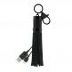 Rebecca Minkoff Power Tassel Lightning to USB Cable - кабел тип ключодържател и външна батерия (900 mAh) за всички устройства с Lightning порт (черен) thumbnail 2