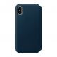 SDesign Original Leather Folio Case - качествен кожен (естествена кожа) калъф за iPhone XS,iPhone X (космическо синьо) thumbnail 2