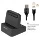 4smarts Universal Charging Station WireDock - универсална док станция и кабел с магнитен накрайник с Lightning, microUSB и USB-C конектори (сив) thumbnail