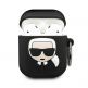 Karl Lagerfeld Airpods Ikonik Silicone Case - силиконов калъф с карабинер за Apple Airpods и Apple Airpods 2 (черен) thumbnail 2