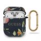 Guess Airpods Silicone Case Flower Collection No.3 - силиконов калъф с карабинер за Apple Airpods и Apple Airpods 2 (син) thumbnail