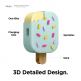Elago Airpods Pro Ice Cream Design Silicone Case - силиконов калъф с карабинер за Apple Airpods Pro (зелен)  thumbnail 2