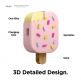 Elago Airpods Pro Ice Cream Design Silicone Case - силиконов калъф с карабинер за Apple Airpods Pro (светлорозов)  thumbnail 2