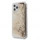 Guess Liquid Glitter Charms Case - дизайнерски кейс с висока защита за iPhone 12, iPhone 12 Pro (златист) thumbnail