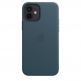 Apple iPhone Leather Case with MagSafe - оригинален кожен кейс (естествена кожа) за iPhone 12, iPhone 12 Pro (тъмносин) thumbnail 5