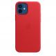 Apple iPhone Leather Case with MagSafe - оригинален кожен кейс (естествена кожа) за iPhone 12, iPhone 12 Pro (червен) thumbnail