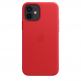 Apple iPhone Leather Case with MagSafe - оригинален кожен кейс (естествена кожа) за iPhone 12, iPhone 12 Pro (червен) thumbnail 4