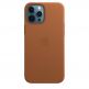 Apple iPhone Leather Case with MagSafe - оригинален кожен кейс (естествена кожа) за iPhone 12 Pro Max (кафяв) thumbnail