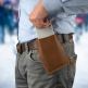 4smarts Belt Case Universal - кожен калъф за колана със закопчалка за смартфони до 6.5 инча (кафяв) thumbnail 4