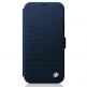 BMW Signature Logo Booktype Leather Case - дизайнерски кожен калъф (естествена кожа), тип портфейл за iPhone 12 mini (тъмносин) thumbnail 2