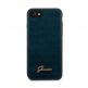 Guess Croco Cover - дизайнерски кожен кейс за iPhone SE (2020), iPhone 8, iPhone 7 (син) thumbnail 4