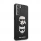 Karl Lagerfeld Saffiano Karl & Choupette Heads Case - дизайнерски кожен кейс за Samsung Galaxy S21 Plus (черен)  thumbnail 3