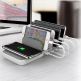 Dymond Family Charger FC-05 - док станция с 4xUSB гнезда и пад за безжично зареждане (бял-сив) thumbnail 4